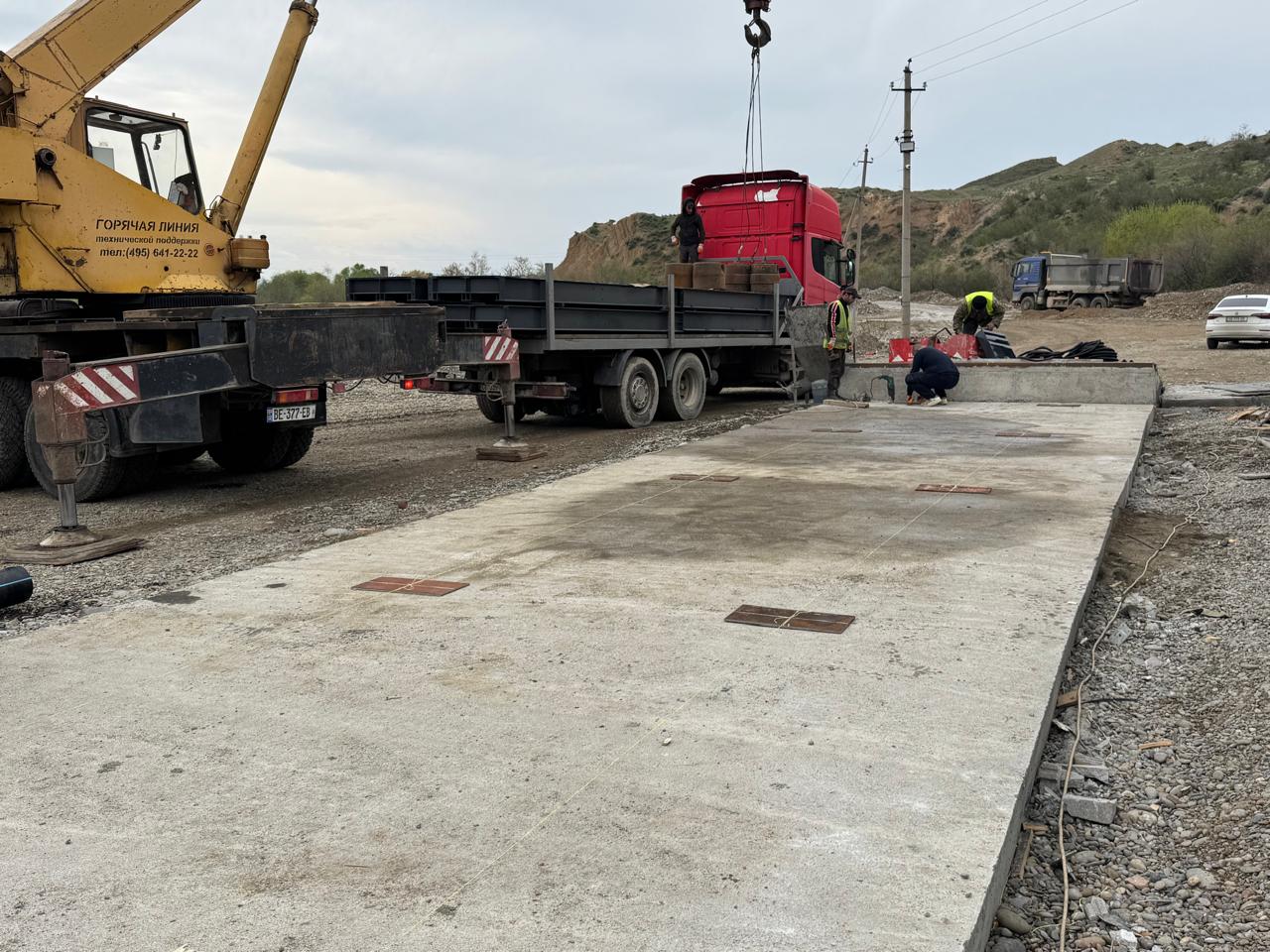 Truck scale installation site activity